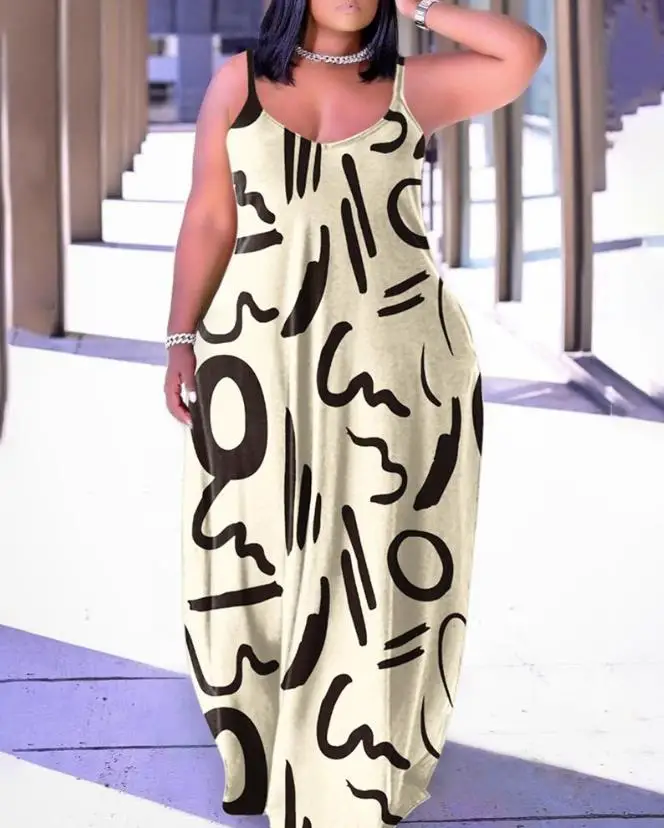 Dresses for Women 2023 Summer Fashion Abstract Print Spaghetti Strap Female Casual V-Neck Maxi Dress OTTD
Dresses for Women 2023 Summer Fashion Abstract Print Spaghetti Strap Female Casual V-Neck Maxi Dress OTTD