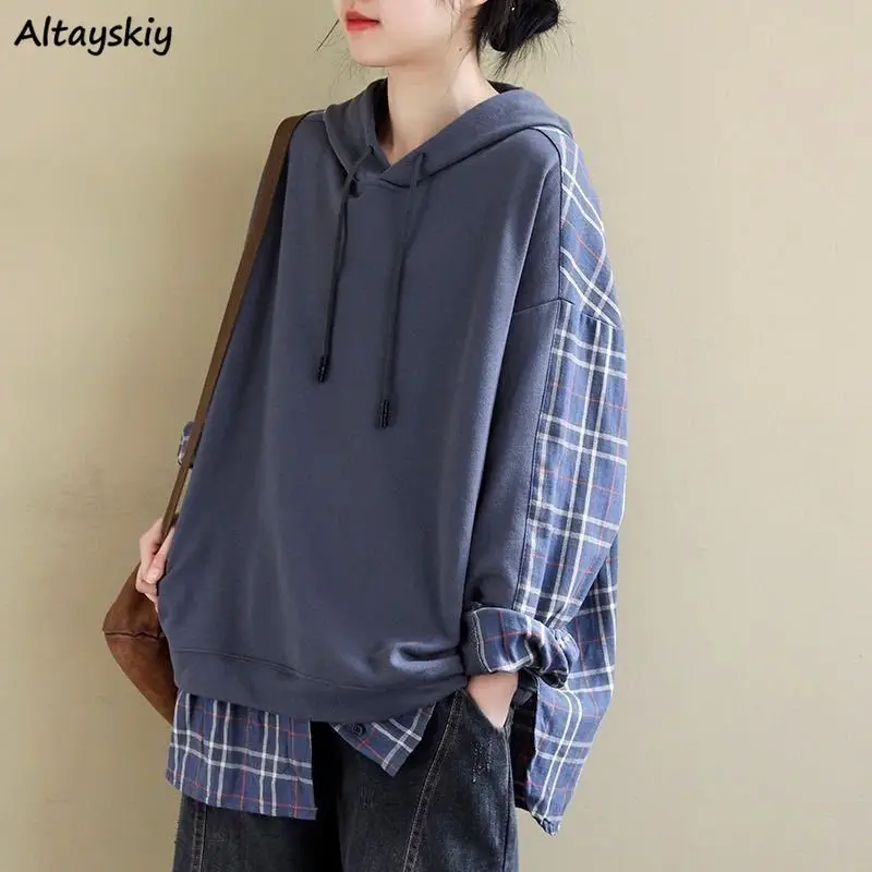 Hoodies Women Patchwork Loose Plaid Design BF Streetwear Chic Fashion Casual Cozy Breathable Harajuku Retro College Ulzzang Ins
Hoodies Women Patchwork Loose Plaid Design BF Streetwear Chic Fashion Casual Cozy Breathable Harajuku Retro College Ulzzang Ins