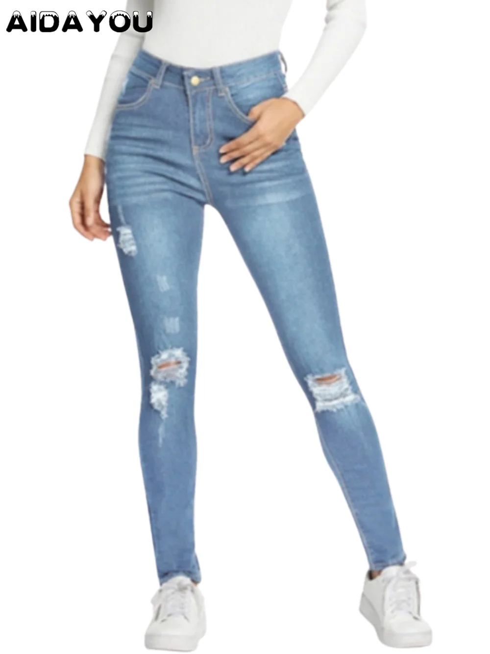Women Ripped Jeans High Waisted Jean High Rise Stretchy Boyfriends Blue Denim Pants Distressed Jeans ouc298
Women Ripped Jeans High Waisted Jean High Rise Stretchy Boyfriends Blue Denim Pants Distressed Jeans ouc298