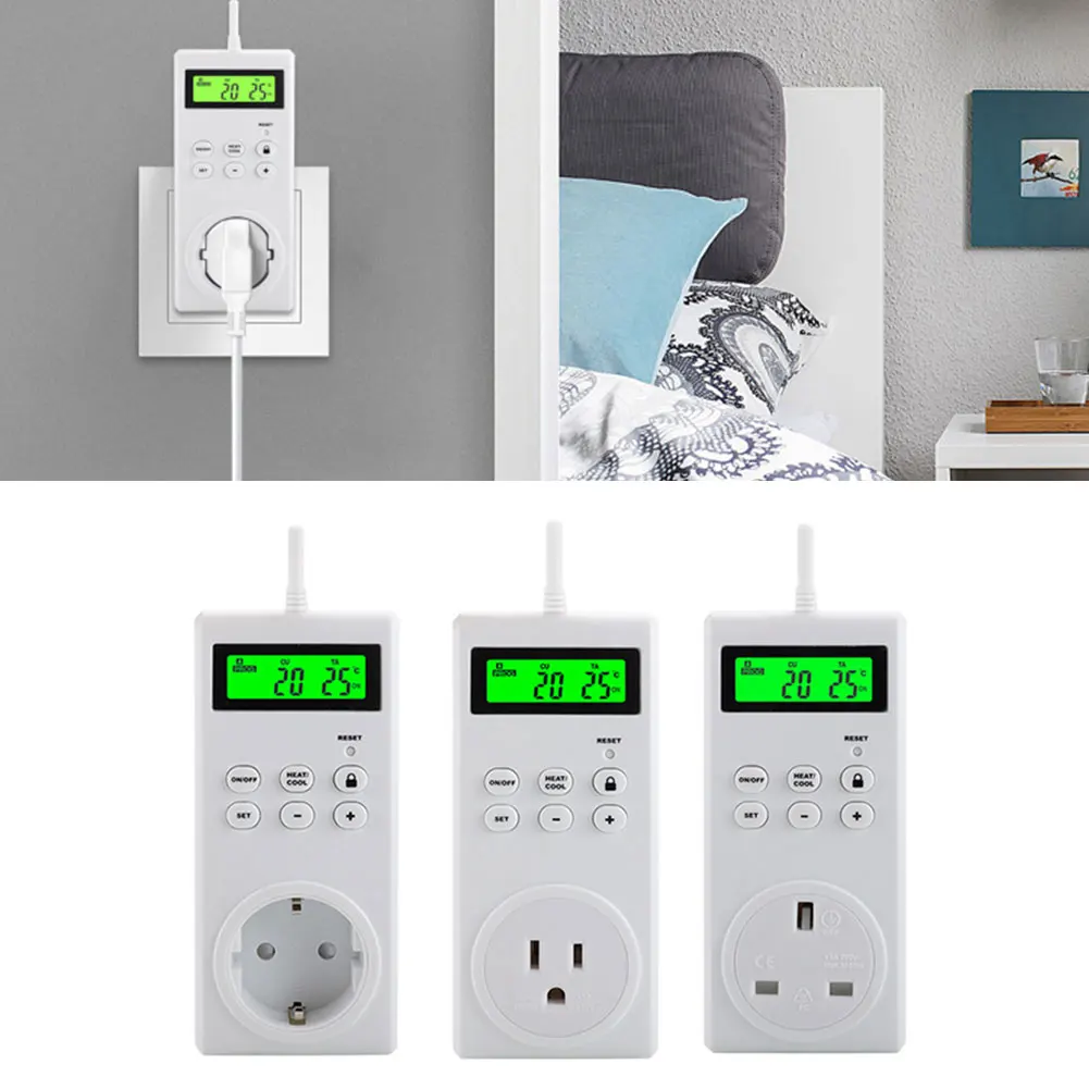 Smart Adjustable Wireless Temperature Timer Socket Thermoregulator Switch Wireless Temperature Controller 230VAC 120VAC
Smart Adjustable Wireless Temperature Timer Socket Thermoregulator Switch Wireless Temperature Controller 230VAC 120VAC