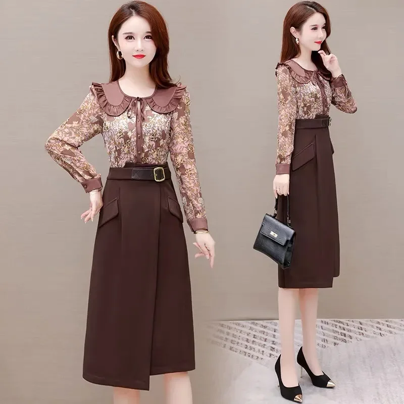 Net Red Popular French Dress Women's 2022 Spring Stitching Print Vestidos Ladies Belt Dresses Long-Sleeved Female A-Line Skirt
Net Red Popular French Dress Women's 2022 Spring Stitching Print Vestidos Ladies Belt Dresses Long-Sleeved Female A-Line Skirt