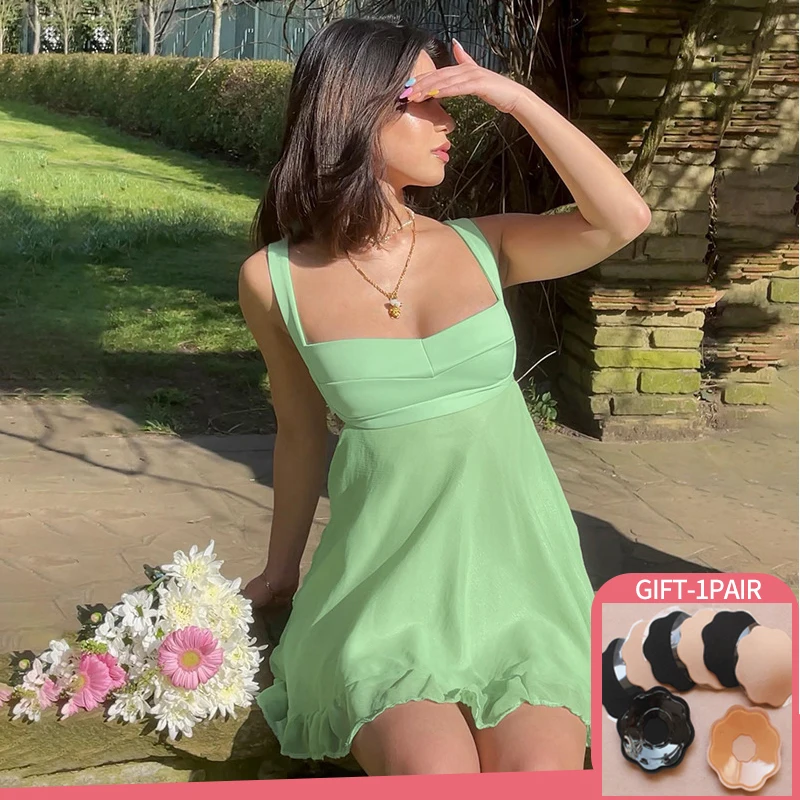 Vestidos Sexy Backless Women Dress Summer 2022 Solid Color Cutout Slim Sling Ruffle High Waist Mini Dress Y2k Female Dresses
Vestidos Sexy Backless Women Dress Summer 2022 Solid Color Cutout Slim Sling Ruffle High Waist Mini Dress Y2k Female Dresses