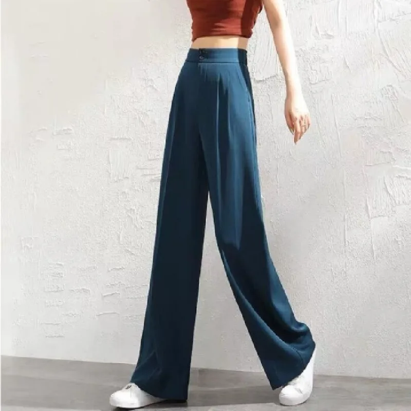 Solid Color Straight Pants Women Elegant Fashion Loose Spring Autumn High Waist Wide Leg Trousers Suit Y2K Clothes Streetwear
Solid Color Straight Pants Women Elegant Fashion Loose Spring Autumn High Waist Wide Leg Trousers Suit Y2K Clothes Streetwear
