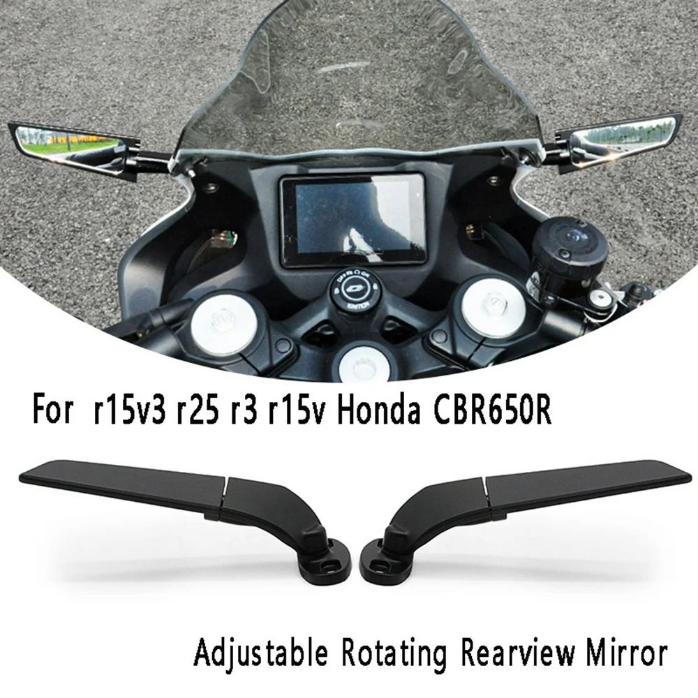 Motorcycle Rear View Mirrors Side Mirror Adjustable Rotating Rearview Mirror for YAMAHA R15V3 R25 R3 R15V Honda CBR650R
Motorcycle Rear View Mirrors Side Mirror Adjustable Rotating Rearview Mirror for YAMAHA R15V3 R25 R3 R15V Honda CBR650R