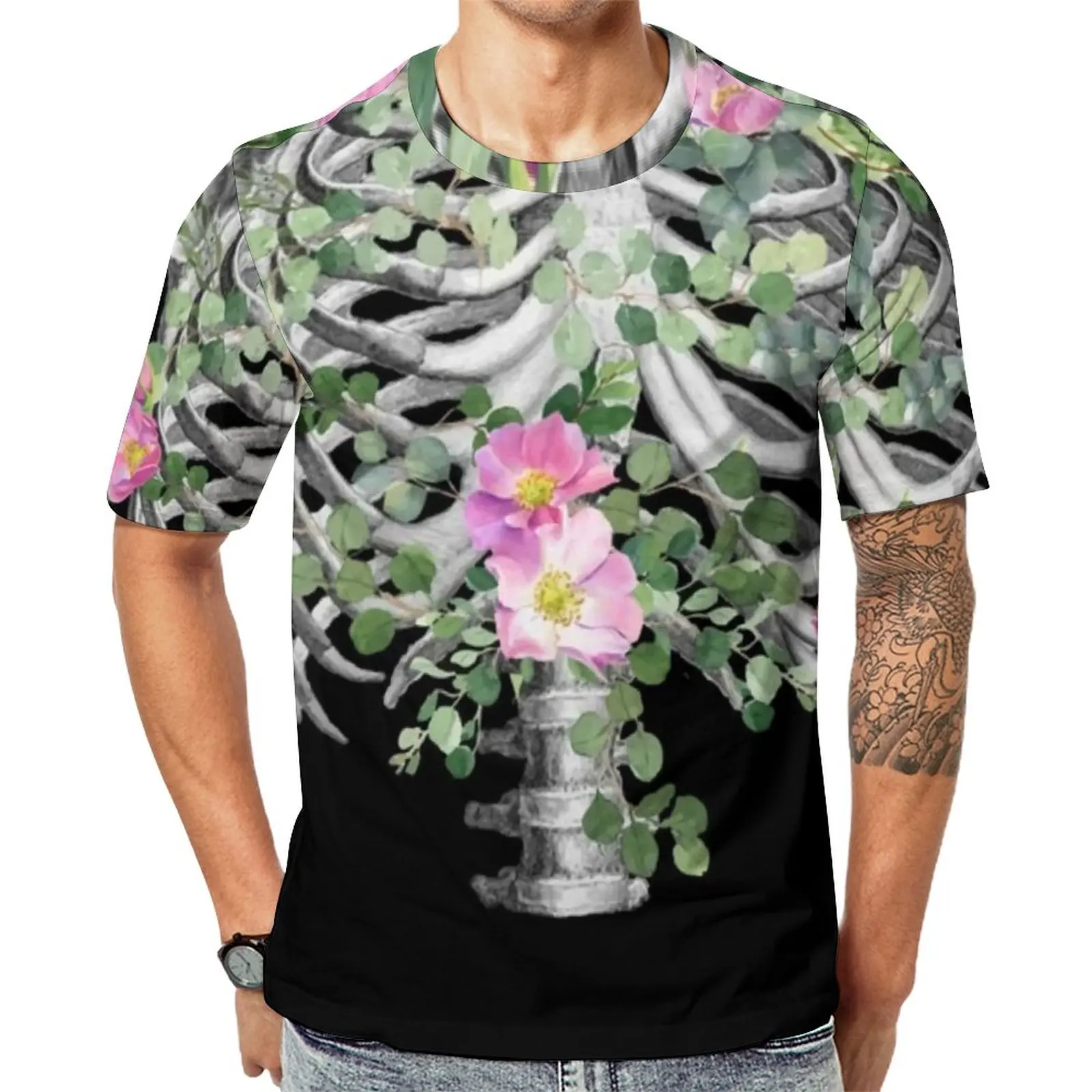 Skeleton Pink Roses T Shirt Anatomy Ribcage Flowers Print Aesthetic T Shirts O Neck Vintage Tee Shirt Beach Male Pattern Tees
Skeleton Pink Roses T Shirt Anatomy Ribcage Flowers Print Aesthetic T Shirts O Neck Vintage Tee Shirt Beach Male Pattern Tees