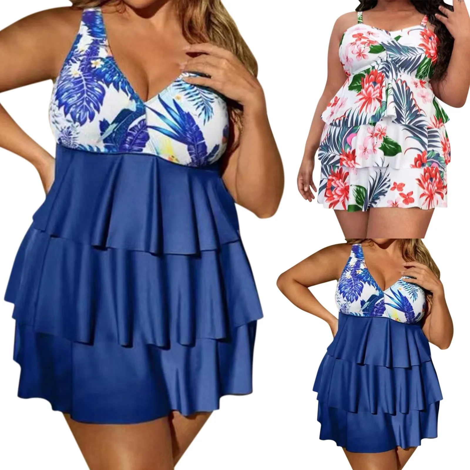 2023 Women's Large Split Swimwear Printed Ruffle Hemline Conservative Tankini Two Piece Set
2023 Women's Large Split Swimwear Printed Ruffle Hemline Conservative Tankini Two Piece Set