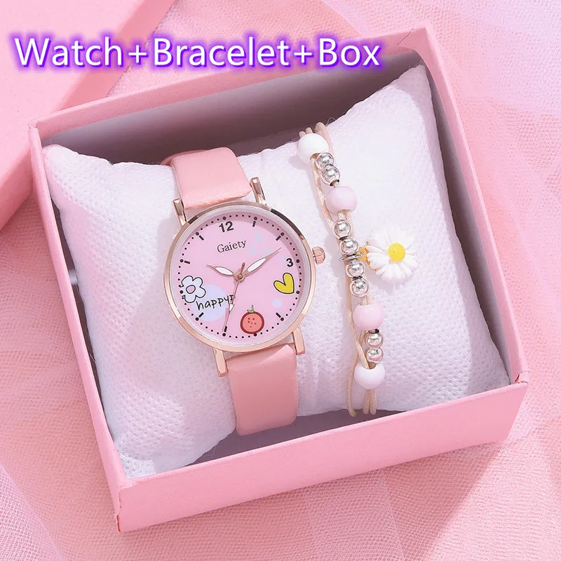 2022 Fashion Kids Watches Set Students Children Pink Watch Girls Leather Strap Child Hours Quartz Wristwatch Girl Gift Clocks
2022 Fashion Kids Watches Set Students Children Pink Watch Girls Leather Strap Child Hours Quartz Wristwatch Girl Gift Clocks