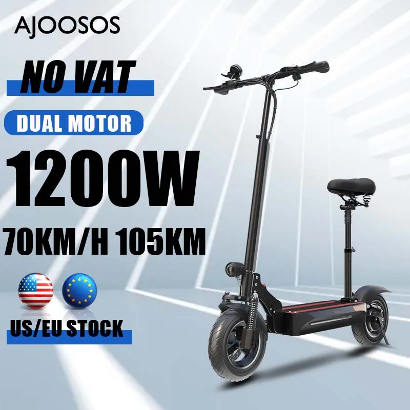 Electric Scooters Adults 1200W 48V 18AH Motor Fold Electric Scooter Patinete Elétrico 25km/h Limit Speed Scooter Elecric in Seat
Electric Scooters Adults 1200W 48V 18AH Motor Fold Electric Scooter Patinete Elétrico 25km/h Limit Speed Scooter Elecric in Seat
