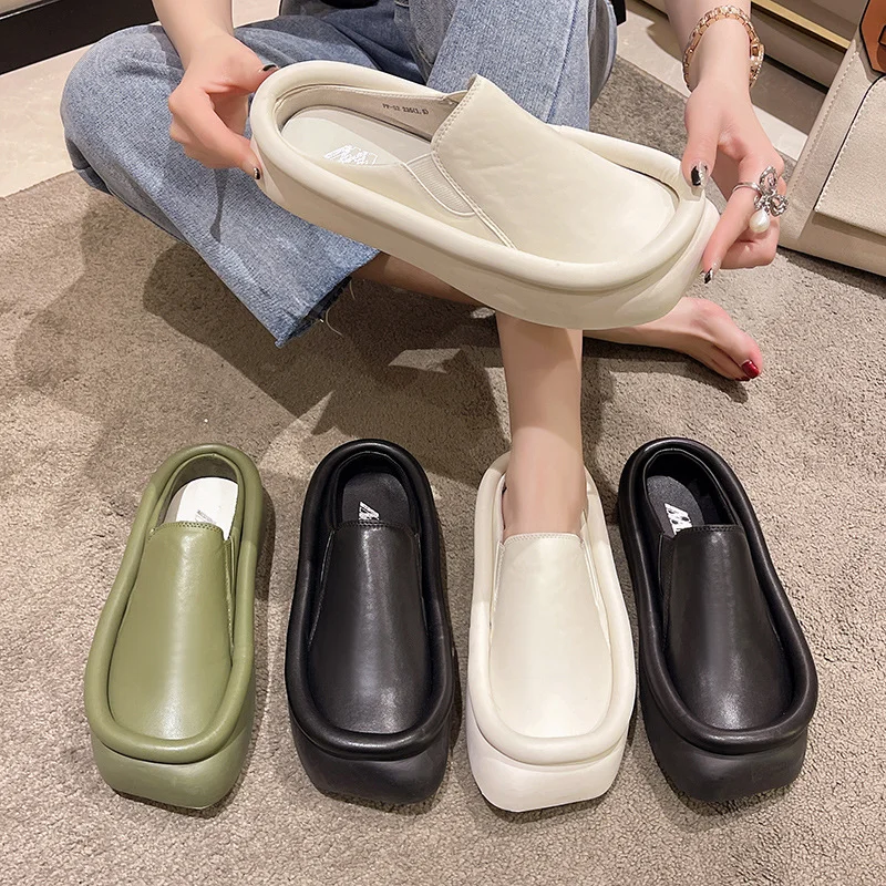 Женские полутапочки Baotou, летние легкие Нескользящие шлепанцы с квадратным носком, повседневная обувь на платформе, новинка 2023
Женские полутапочки Baotou, летние легкие Нескользящие шлепанцы с квадратным носком, повседневная обувь на платформе, новинка 2023