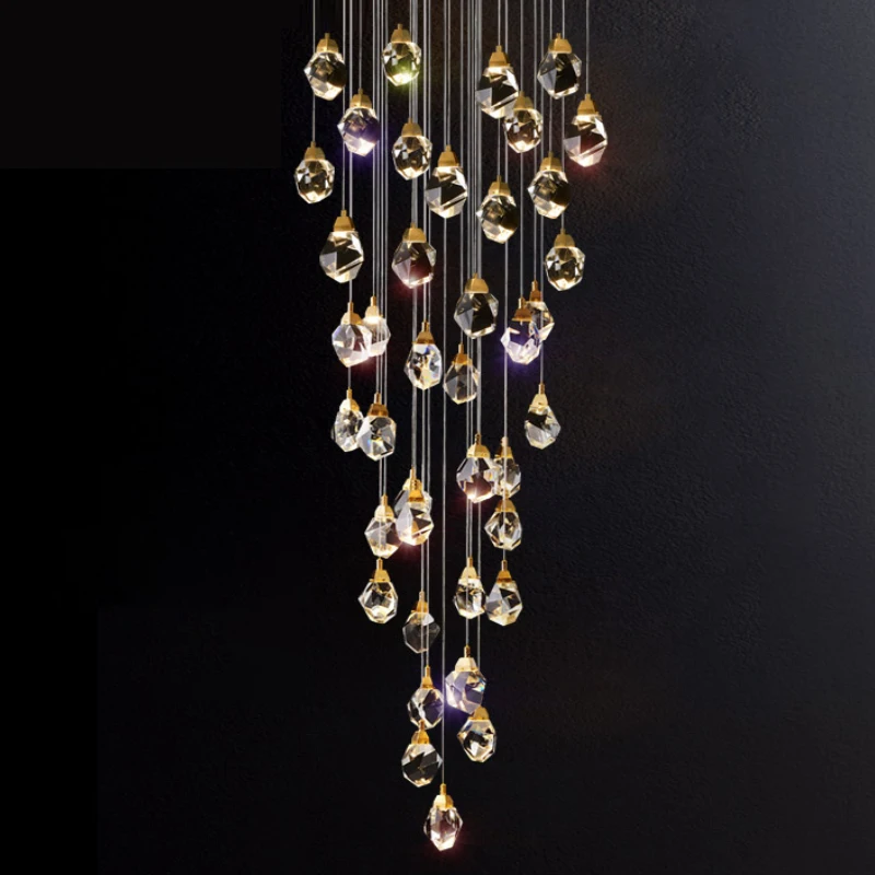 Luxury diamond crystal chandelier for staircase large living room hall chandeliers lighting gold home deocr led cristal lamps
Luxury diamond crystal chandelier for staircase large living room hall chandeliers lighting gold home deocr led cristal lamps