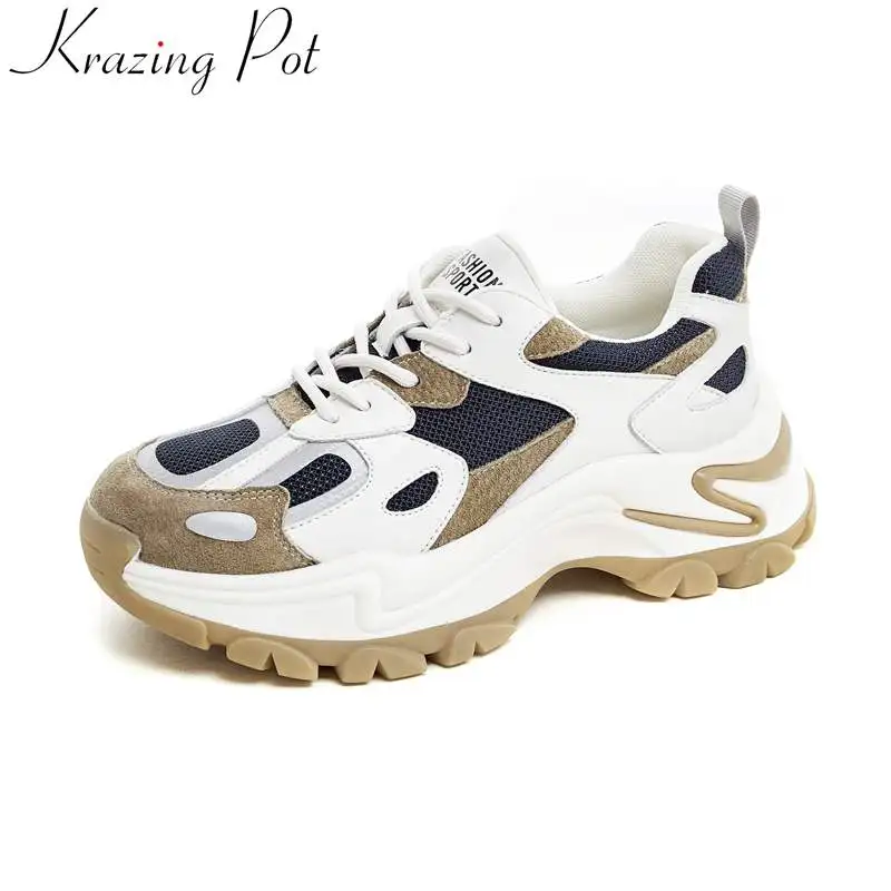 Krazing Pot pig leather breathable mesh round toe lace up casual spring summer shoes non-slip sneakers sport vulcanized shoes
Krazing Pot pig leather breathable mesh round toe lace up casual spring summer shoes non-slip sneakers sport vulcanized shoes