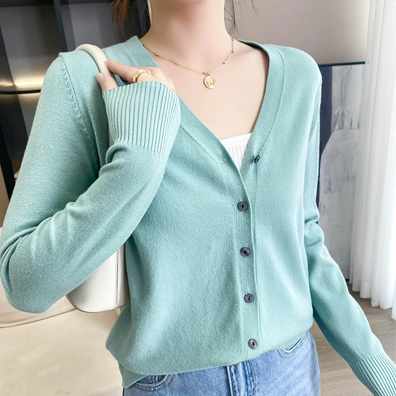 Women Sweater Cardigans Spring Solid Cashmere Sweater Coat V-Neck Casual Cashmere Cardigans
Women Sweater Cardigans Spring Solid Cashmere Sweater Coat V-Neck Casual Cashmere Cardigans