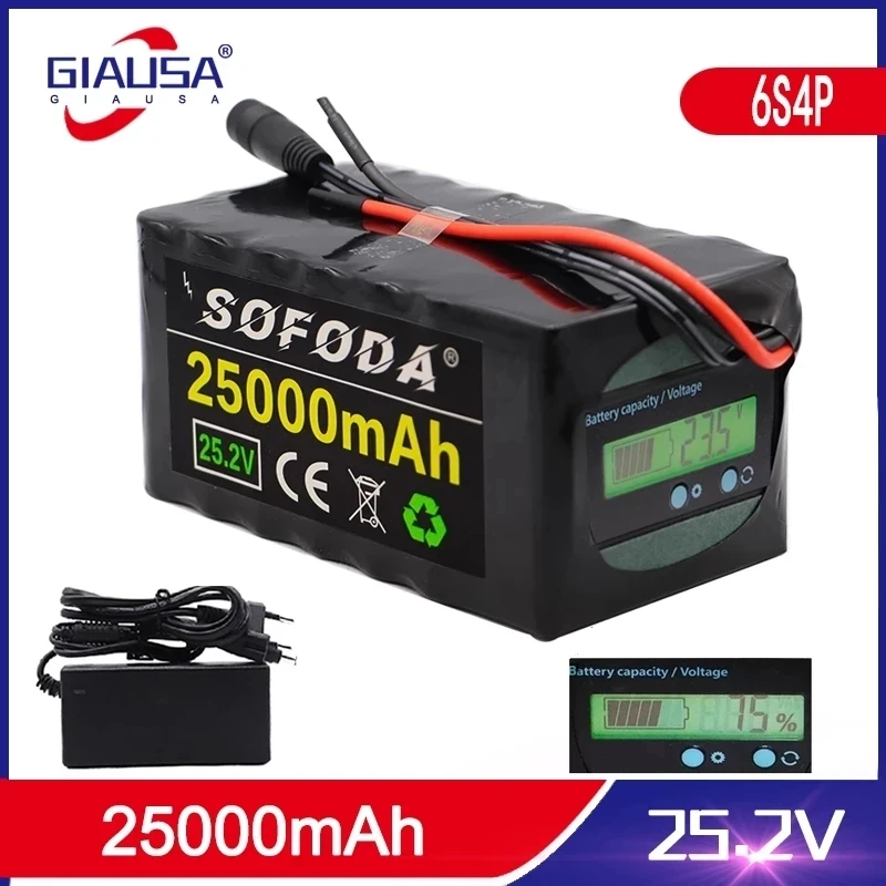 6s4p 24V 25Ah 18650 Battery Lithium Battery 25.2v Electric Bicycle Moped /Electric/Li ion Battery Pack with Capacity Indicator
6s4p 24V 25Ah 18650 Battery Lithium Battery 25.2v Electric Bicycle Moped /Electric/Li ion Battery Pack with Capacity Indicator