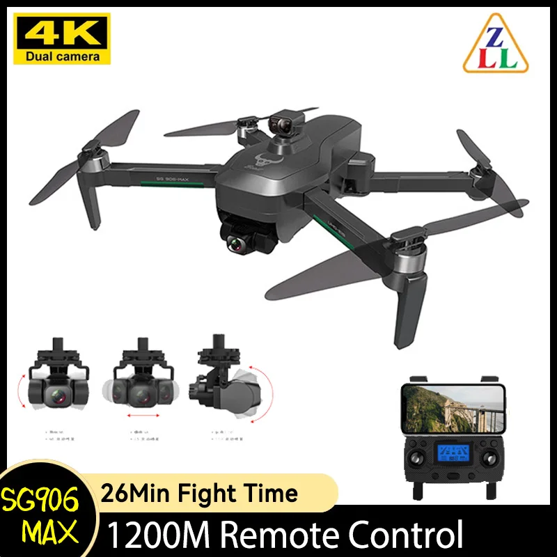 Квадрокоптер Zll Sg906 Max Профессиональный бесщеточный с 3-осевым шарниром и Hd-камерой 
Квадрокоптер Zll Sg906 Max Профессиональный бесщеточный с 3-осевым шарниром и Hd-камерой