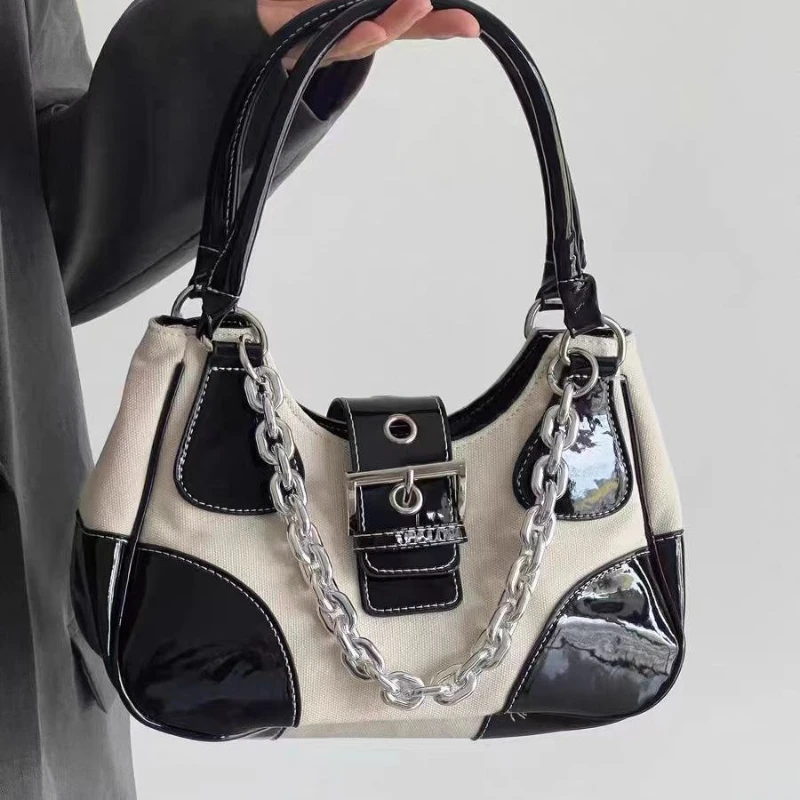Retro Sweet Cool Hot Girl Armpit Bag Women's Bag 2023 Fashion Clash Color Leather Metal Chain Bag Shoulder Crossbody Y2K Handbag
Retro Sweet Cool Hot Girl Armpit Bag Women's Bag 2023 Fashion Clash Color Leather Metal Chain Bag Shoulder Crossbody Y2K Handbag