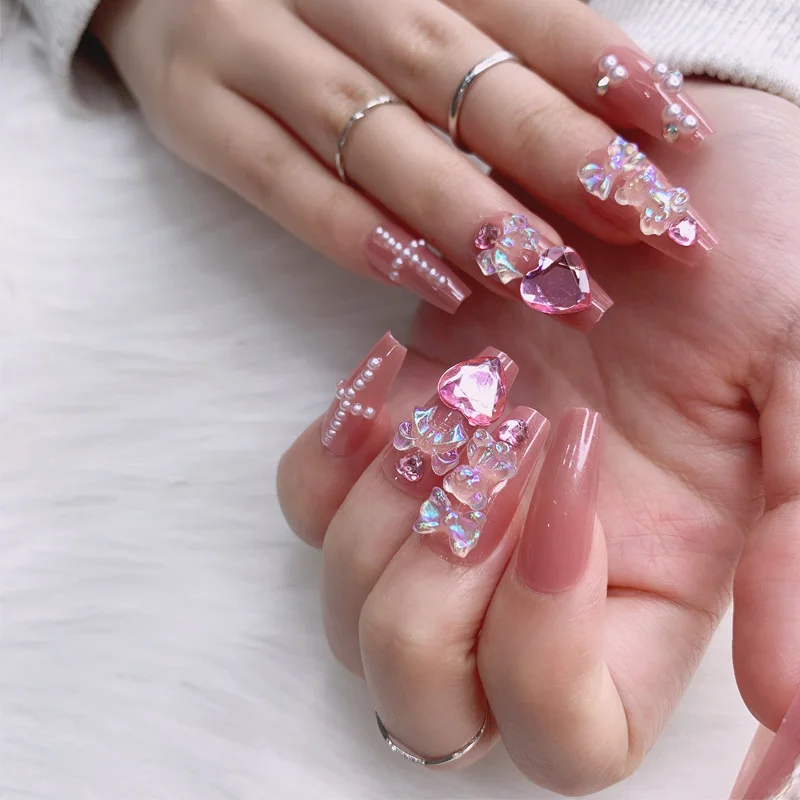 TSZS 24pc Heart Bow Nail Art Decorations PeraL Rhinestone For Manicure Full Cover Coffin Fake Nail Ballerina Press On Nails
TSZS 24pc Heart Bow Nail Art Decorations PeraL Rhinestone For Manicure Full Cover Coffin Fake Nail Ballerina Press On Nails