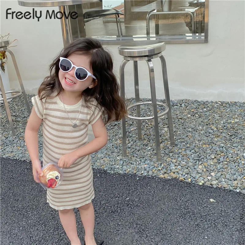 Freely Move Baby Girls Striped Dress Kids Knit Clothes Toddler Short Sleeve Dresses 2022 Summer New Children's Party Costume
Freely Move Baby Girls Striped Dress Kids Knit Clothes Toddler Short Sleeve Dresses 2022 Summer New Children's Party Costume