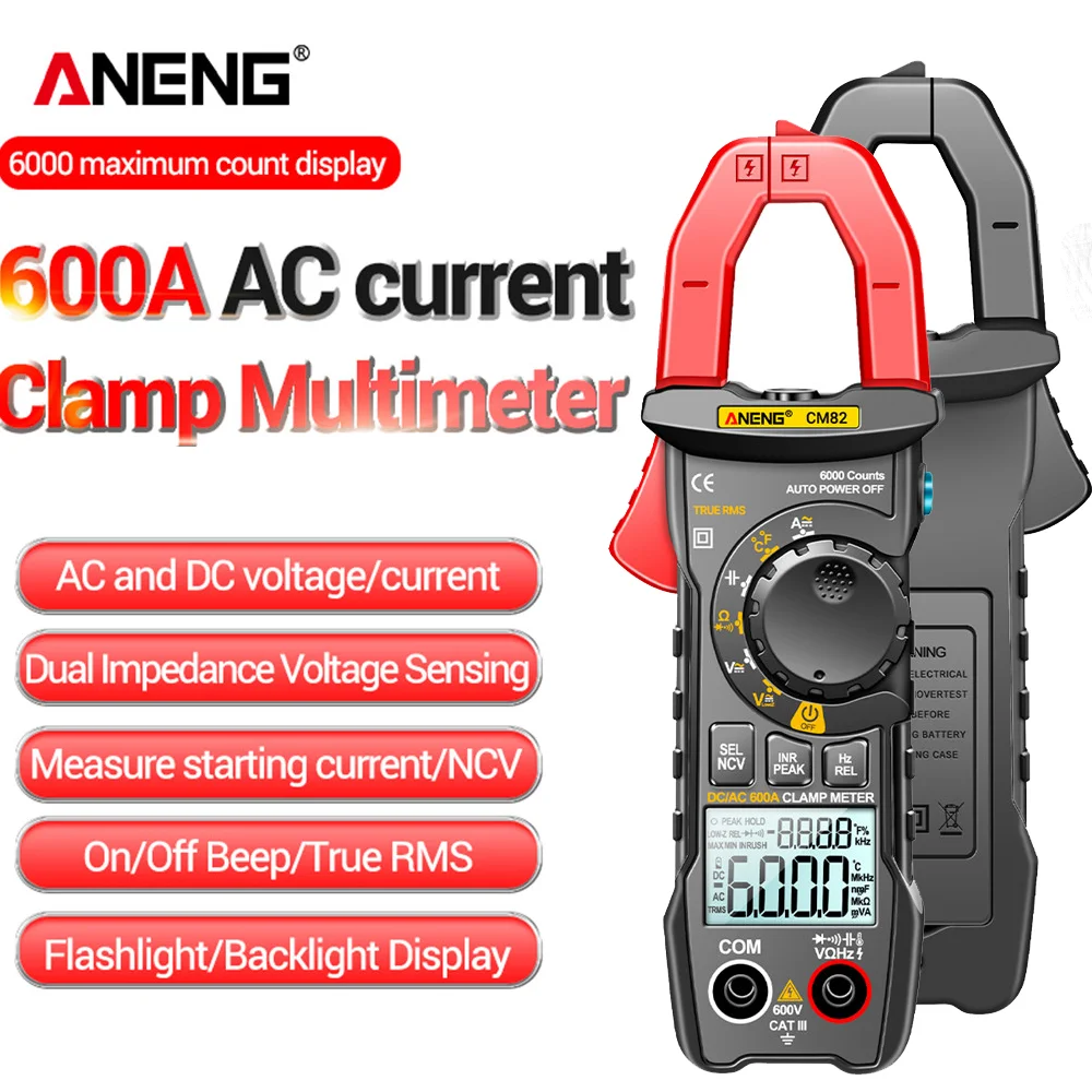 ANENG CM80/CM81/CM82 Smart NCV Digital Ammeter Pliers AC Current Voltage Multimeter Ohm Tester Amperometric Hz Clamp Meter Tools
ANENG CM80/CM81/CM82 Smart NCV Digital Ammeter Pliers AC Current Voltage Multimeter Ohm Tester Amperometric Hz Clamp Meter Tools
