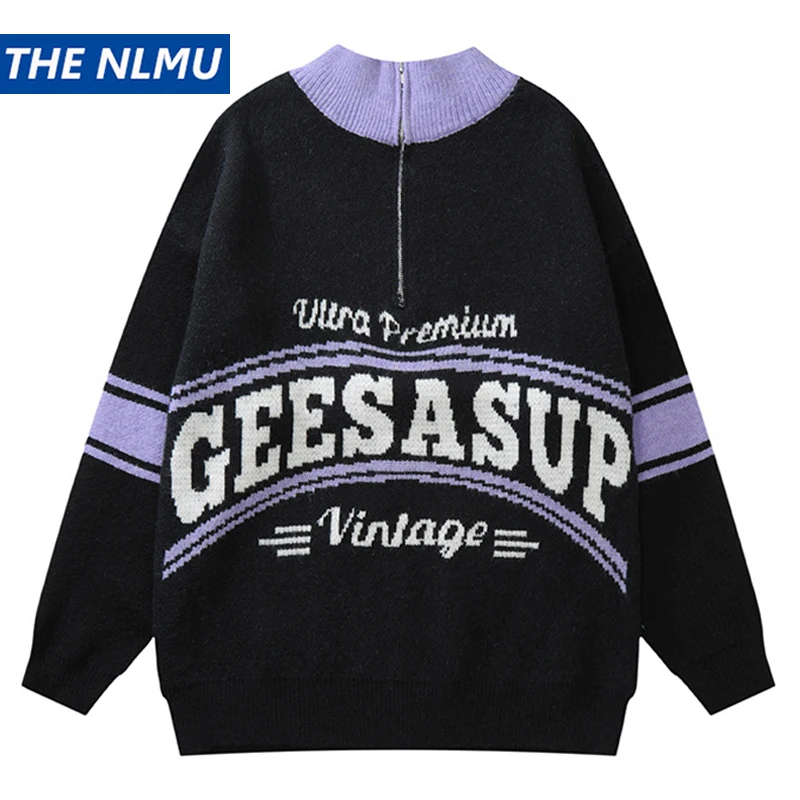 Hip Hop Sweaters Men Women Letter Print Knitwears Retro Knitted Pullover Jumper Loose Streetwear Men's Harajuku Knit Coats
Hip Hop Sweaters Men Women Letter Print Knitwears Retro Knitted Pullover Jumper Loose Streetwear Men's Harajuku Knit Coats