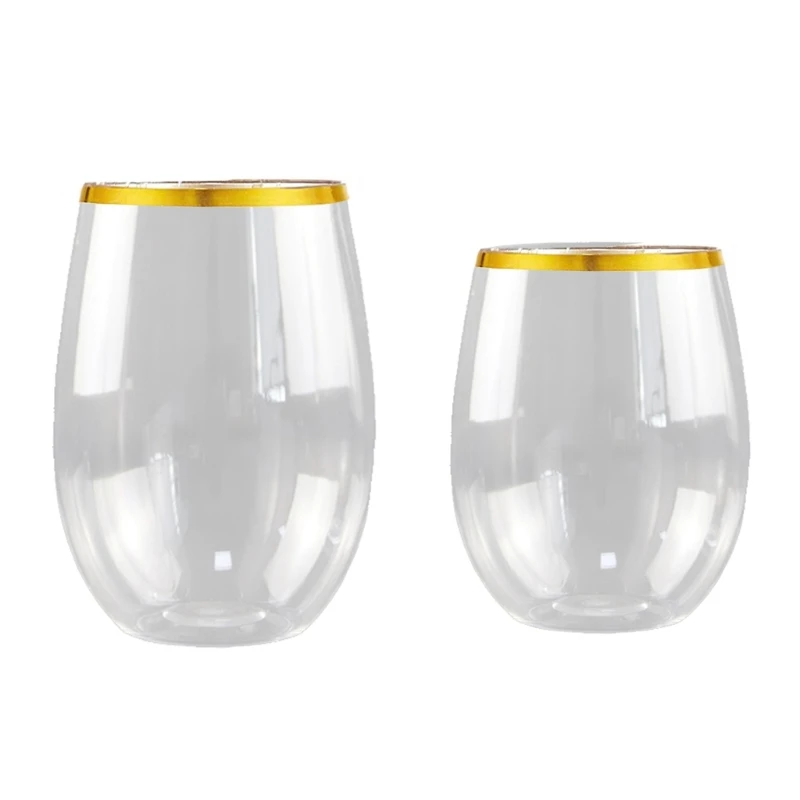 12/16oz Stemless Wine Glasses Plastic Cocktail Glass Cup Whiskey Glasses Reusable Drinking Cup for Wedding Home Party
12/16oz Stemless Wine Glasses Plastic Cocktail Glass Cup Whiskey Glasses Reusable Drinking Cup for Wedding Home Party