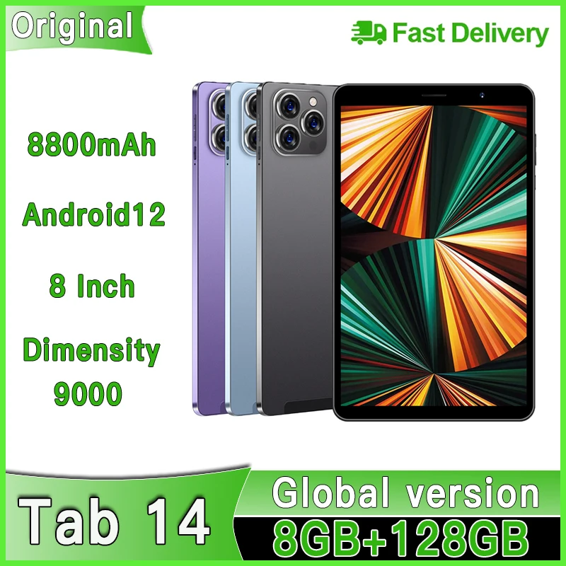 Планшет Tab 14, 8-дюймовый, Android 12, десять ядер, 8 Гб ОЗУ 128 Гб ПЗУ, 48 Мп + 72 МП, Wi-Fi, 8800 мАч, две SIM-карты, планшетный ПК с клавиатурой
Планшет Tab 14, 8-дюймовый, Android 12, десять ядер, 8 Гб ОЗУ 128 Гб ПЗУ, 48 Мп + 72 МП, Wi-Fi, 8800 мАч, две SIM-карты, планшетный ПК с клавиатурой