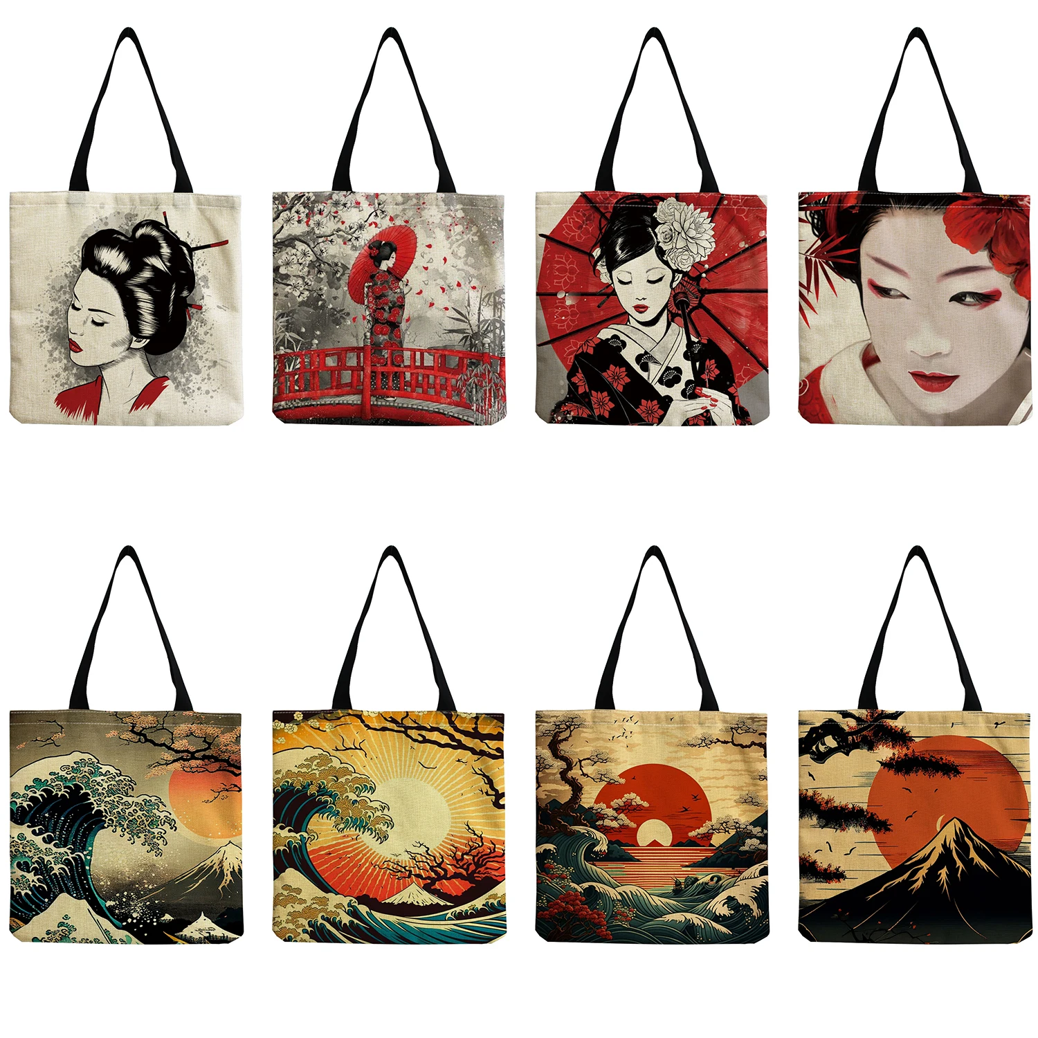 Вместительная сумка-тоут с рисунком морской волны, пика, пейзажа, в японском стиле, сумочки с принтом укиё, Модная Портативная сумка
Вместительная сумка-тоут с рисунком морской волны, пика, пейзажа, в японском стиле, сумочки с принтом укиё, Модная Портативная сумка