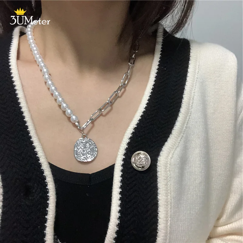 3UMeter Trendy Stitching Pearl Necklace Freshwater nurture Pearl Necklaces Exquisite Portrait Pendant Necklace Wedding Jewelry
3UMeter Trendy Stitching Pearl Necklace Freshwater nurture Pearl Necklaces Exquisite Portrait Pendant Necklace Wedding Jewelry