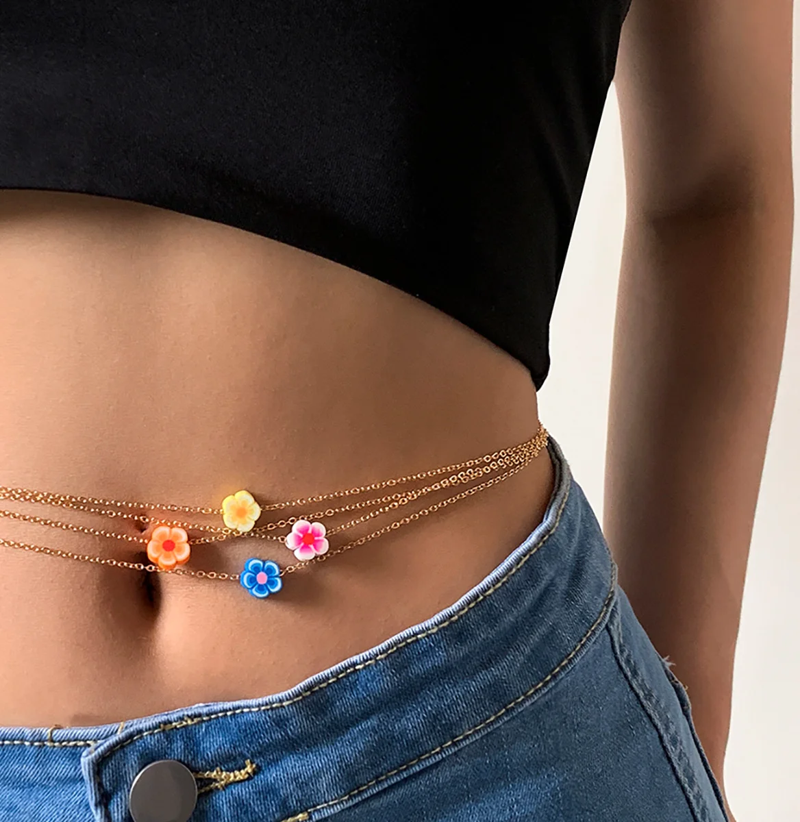 for Women Body Jewelry Colorful Ethnic Style Soft Pottery Small Flower Waist Chain Female Pastoral Sexy Thin Chain Body Chai
for Women Body Jewelry Colorful Ethnic Style Soft Pottery Small Flower Waist Chain Female Pastoral Sexy Thin Chain Body Chai