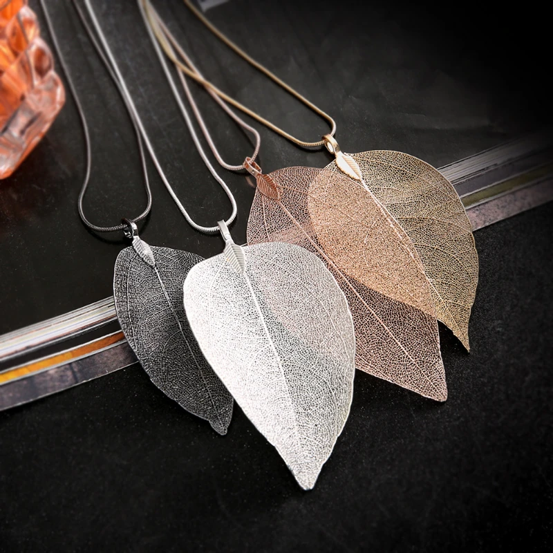Fashion Rose Gold Color Leaf Long Necklace Charm Jewelry Leaf Pendant Layered Necklace Women Jewelry Gifts
Fashion Rose Gold Color Leaf Long Necklace Charm Jewelry Leaf Pendant Layered Necklace Women Jewelry Gifts