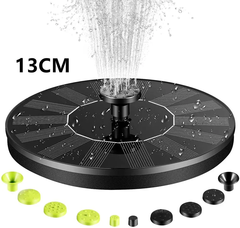 

Solar Water Fountain 1w Mini Portable Floating Fountain Pump with 10 Nozzles for Garden Backyard Pond Outdoor