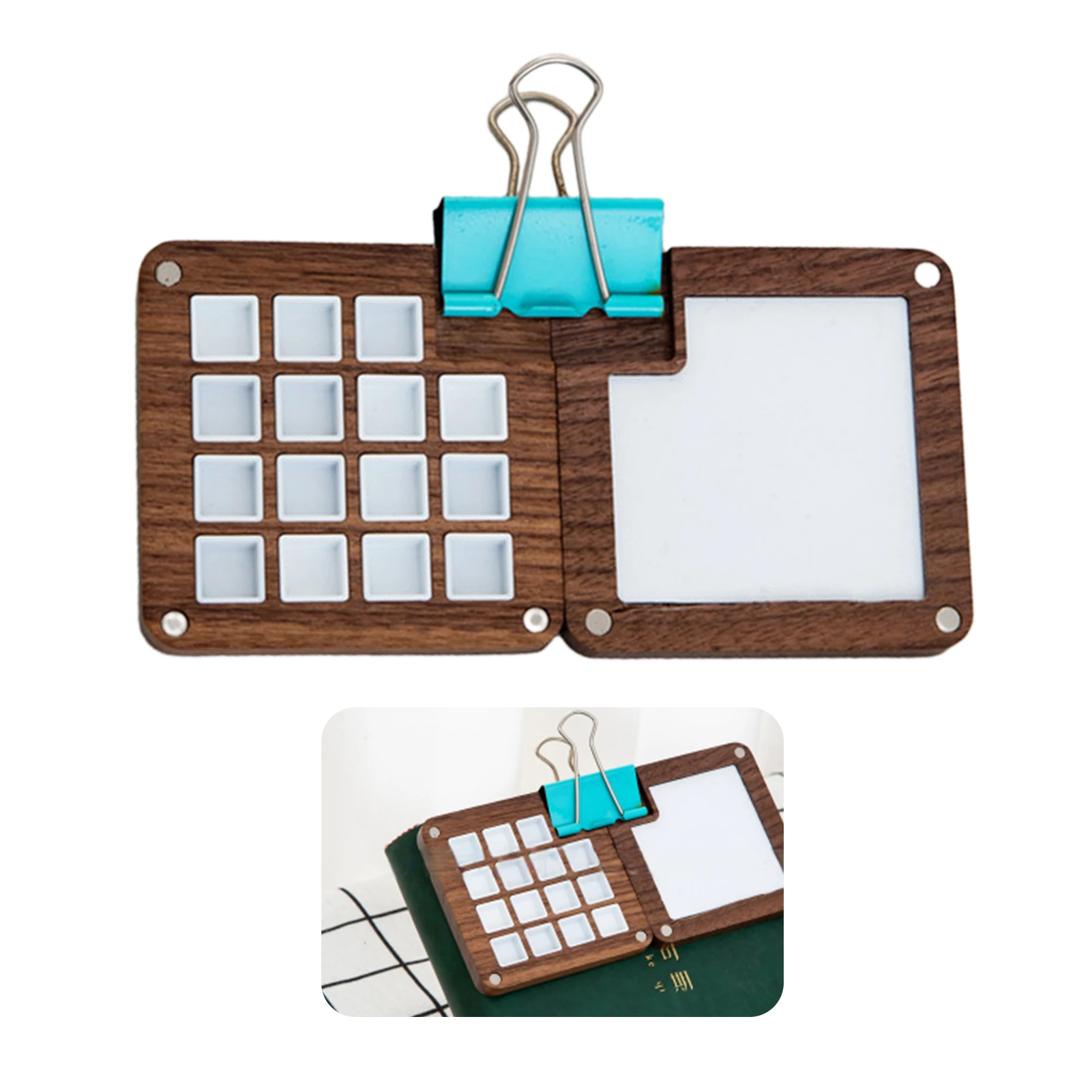 1 Clip Color Protection Travel With Lid Brown Vintage Wood Mini Painting 15 Grids Art Tools Watercolor Palette Painters Portable 
1 Clip Color Protection Travel With Lid Brown Vintage Wood Mini Painting 15 Grids Art Tools Watercolor Palette Painters Portable