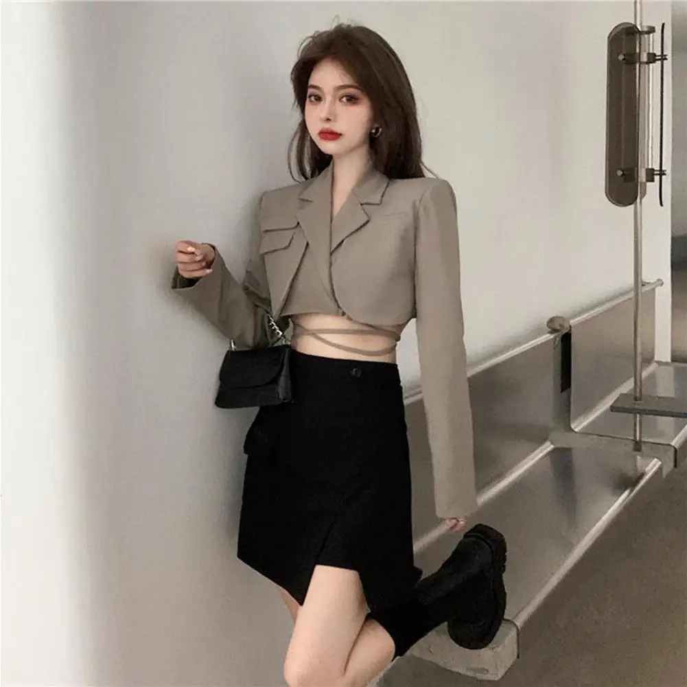 Trendy Long Sleeves Outwear High Waist Autumn Blazer Skirt Suit Waist-exposed Women Blazer Skirt Suit for Parties
Trendy Long Sleeves Outwear High Waist Autumn Blazer Skirt Suit Waist-exposed Women Blazer Skirt Suit for Parties