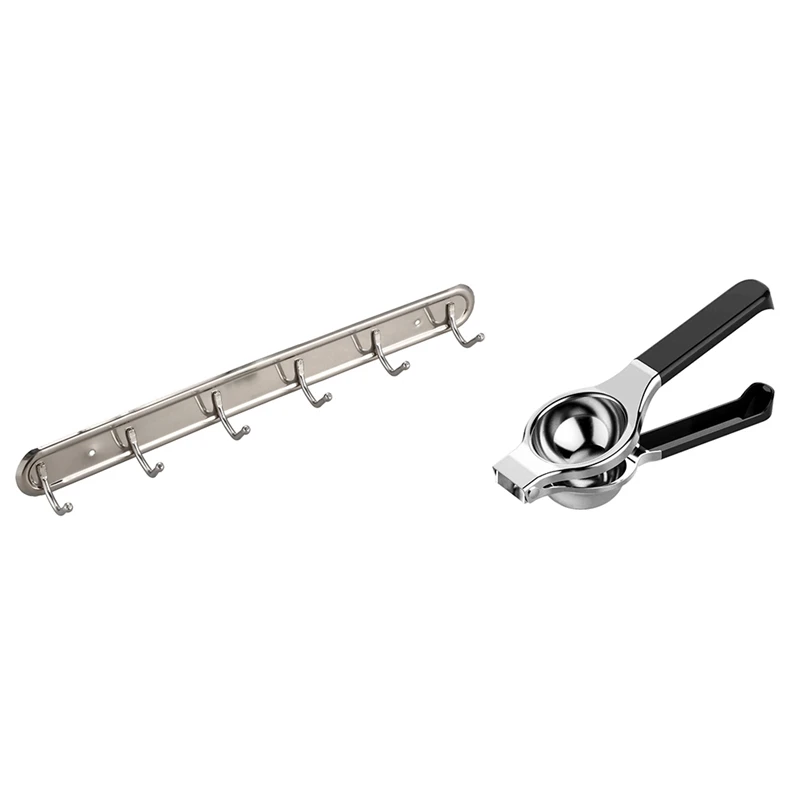 1 Pcs Metal Wall Mounted 6 Hooks Towel Rack 15 Inch & 1 Pcs Stainless Steel Manual Lemon Juicer Silicone Handle
1 Pcs Metal Wall Mounted 6 Hooks Towel Rack 15 Inch & 1 Pcs Stainless Steel Manual Lemon Juicer Silicone Handle