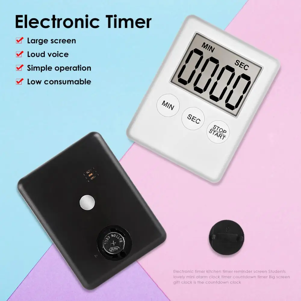1pc Electronic Digital Kitchen Timer With Large LCD Display Loud Alarm Magnetic Clock Kitchen Cooking Count Up Countdown Alarm
1pc Electronic Digital Kitchen Timer With Large LCD Display Loud Alarm Magnetic Clock Kitchen Cooking Count Up Countdown Alarm