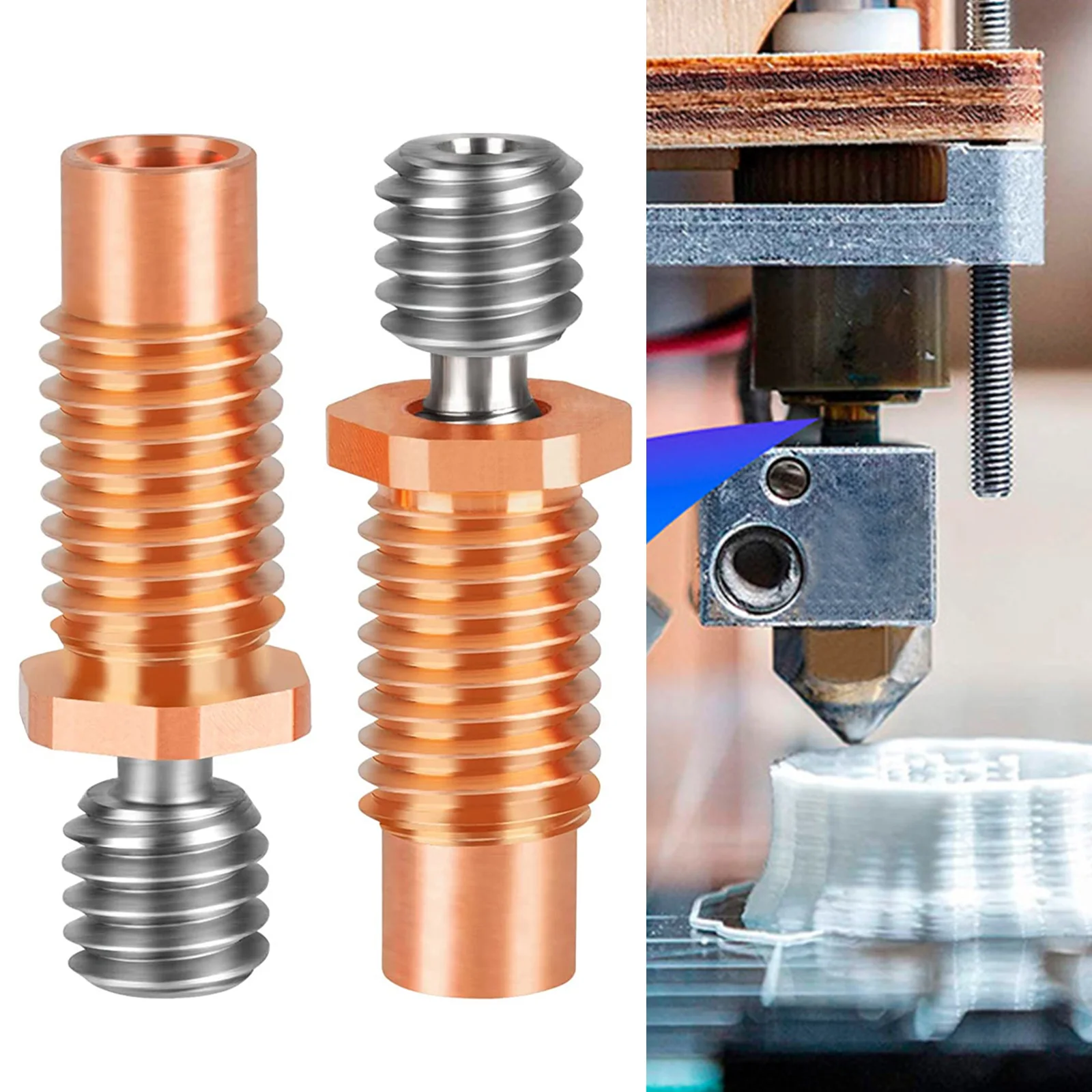 2PCS 3D Printer Accessories E3D V6 Titanium Alloy Red Copper Hose Printer Threaded Heatbreak Nozzle Resistant M7 Thread DIY Kit
2PCS 3D Printer Accessories E3D V6 Titanium Alloy Red Copper Hose Printer Threaded Heatbreak Nozzle Resistant M7 Thread DIY Kit