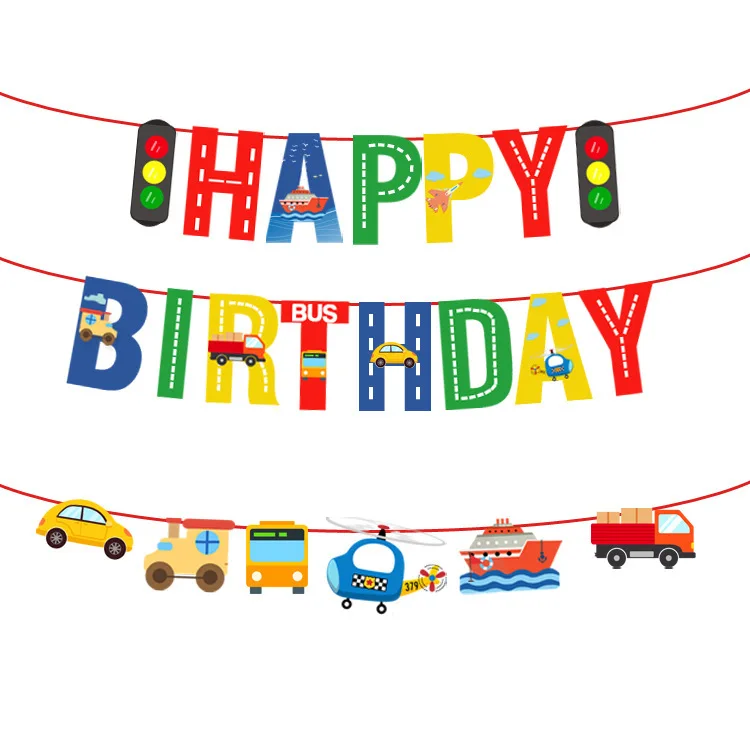 Traffic Themed Party Decorations Happy Birthday Banner Aircraft Cars Digger Boats Garland for Kids Transportation Party Supplies
Traffic Themed Party Decorations Happy Birthday Banner Aircraft Cars Digger Boats Garland for Kids Transportation Party Supplies