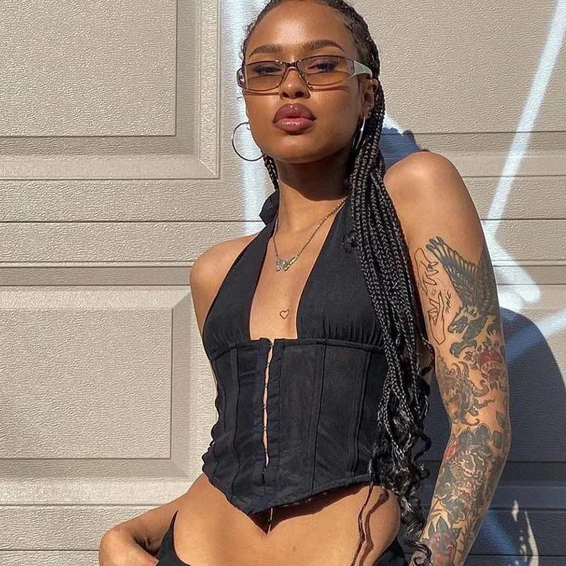 Europe And America 2023 Spring Women's Solid Color Neck Hanging Open Back Hook Tank Top 
Europe And America 2023 Spring Women's Solid Color Neck Hanging Open Back Hook Tank Top