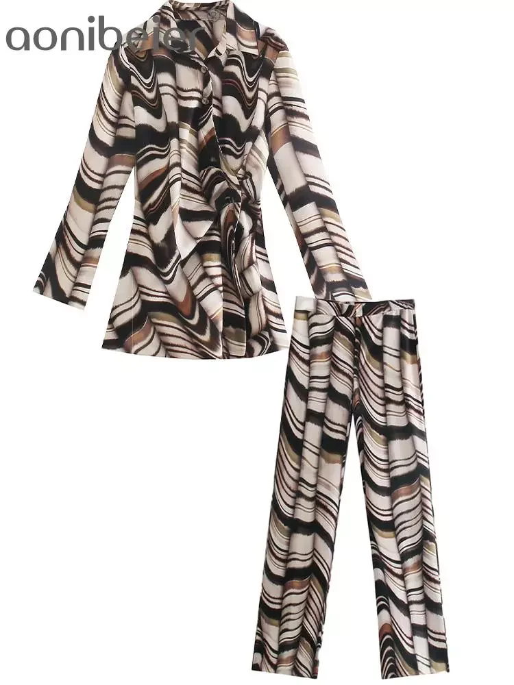 Aonibeier 2022 Woman Casual Traf Outfits Female Autumn Folds Pleated Slim Shirt + Long Pants Suits Printed Tall 2 Piece Sets
Aonibeier 2022 Woman Casual Traf Outfits Female Autumn Folds Pleated Slim Shirt + Long Pants Suits Printed Tall 2 Piece Sets