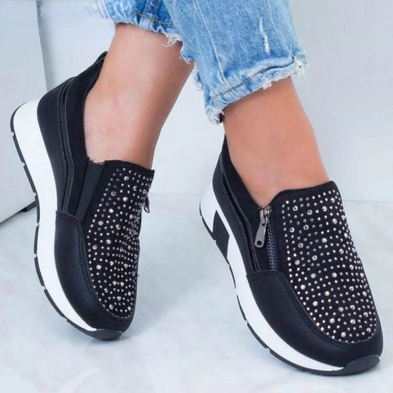2022 New Women Crystal Sneakers Spring Autumn Casual Zipper Flat Shoes women Non-slip Breathable Outdoor Vulcanized Shoes woman
2022 New Women Crystal Sneakers Spring Autumn Casual Zipper Flat Shoes women Non-slip Breathable Outdoor Vulcanized Shoes woman