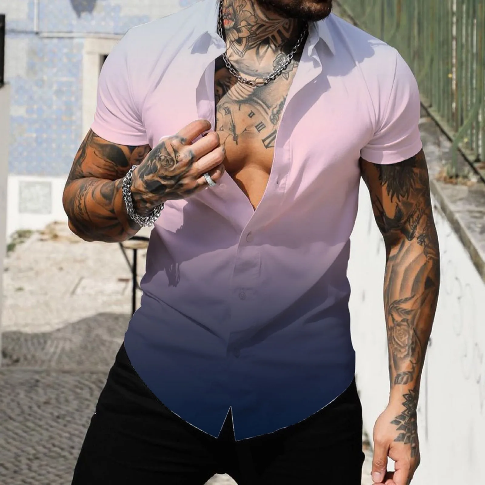 Men Spring Summer Single Breasted Casual Lapel Full Print Beach Short Sleeve Vacation Outdoor Holiday Shirt X Shirt
Men Spring Summer Single Breasted Casual Lapel Full Print Beach Short Sleeve Vacation Outdoor Holiday Shirt X Shirt