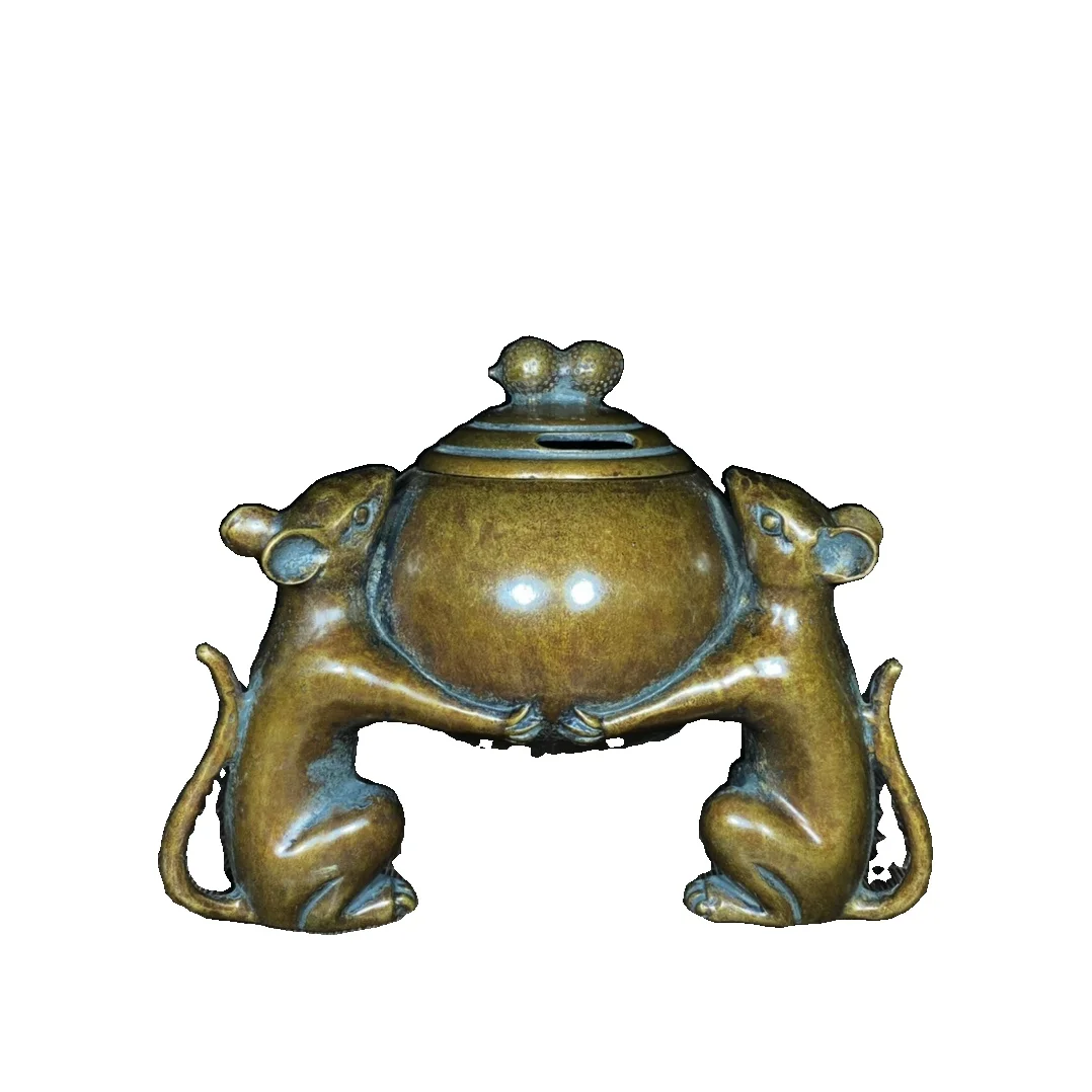 MOZART Pure Copper Three-Rat Fortune Incense Burner 19Cm Long Chinese Traditional Style Antiques Fine Art Gifts Crafts
MOZART Pure Copper Three-Rat Fortune Incense Burner 19Cm Long Chinese Traditional Style Antiques Fine Art Gifts Crafts