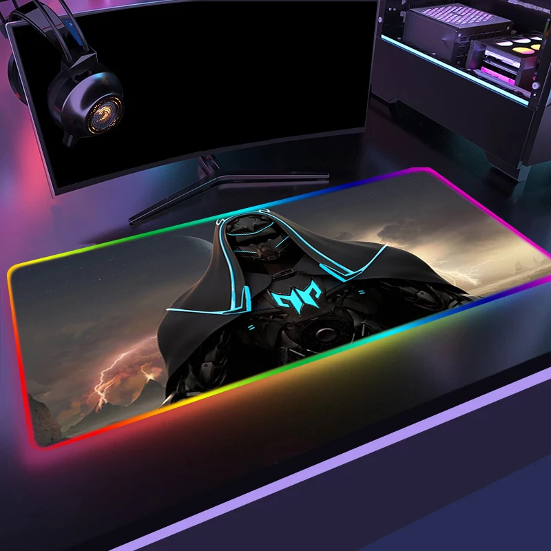 

Коврик для мыши Acer Predator Xxl, игровой Rgb коврик для мыши в стиле аниме, со светодиодной подсветкой, настольный аксессуар для ПК, игровой коврик д...