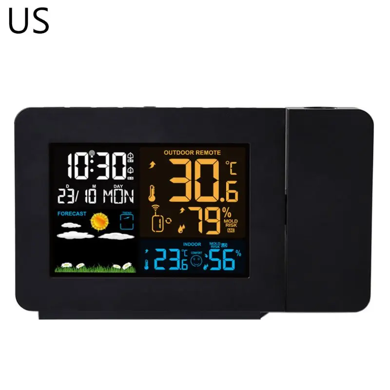 LED Projection Weather Thermometer LCD Digital Alarm Clock Calendar Multifunctional Indoor Outdoor Temperature Humidity 367D
LED Projection Weather Thermometer LCD Digital Alarm Clock Calendar Multifunctional Indoor Outdoor Temperature Humidity 367D