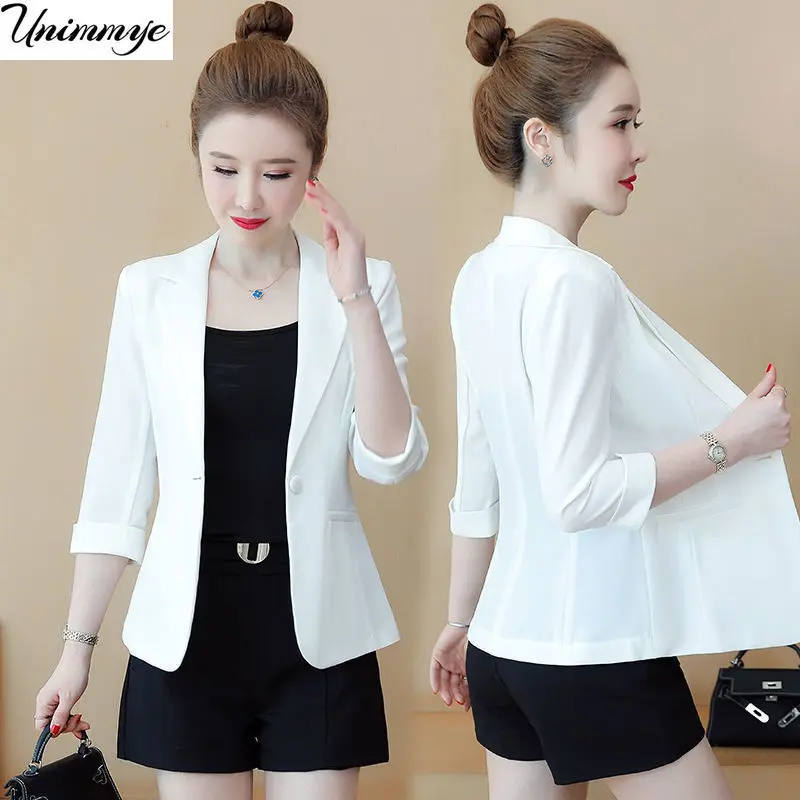 Summer Three Quarter Short Chiffon Blazer Women Solid Slim Thin Jacket Coat Femme Solid Elegant Cardigan Korean Style Suit J260
Summer Three Quarter Short Chiffon Blazer Women Solid Slim Thin Jacket Coat Femme Solid Elegant Cardigan Korean Style Suit J260