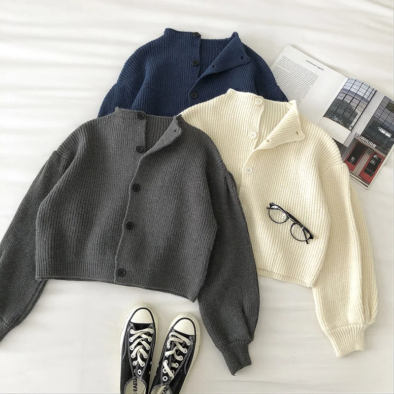 Retro Turtleneck Single-Breasted Sweater Women's cardigans Autumn New Korean Loose Long-Sleeved knit Cardigans Fashion Full 2023
Retro Turtleneck Single-Breasted Sweater Women's cardigans Autumn New Korean Loose Long-Sleeved knit Cardigans Fashion Full 2023