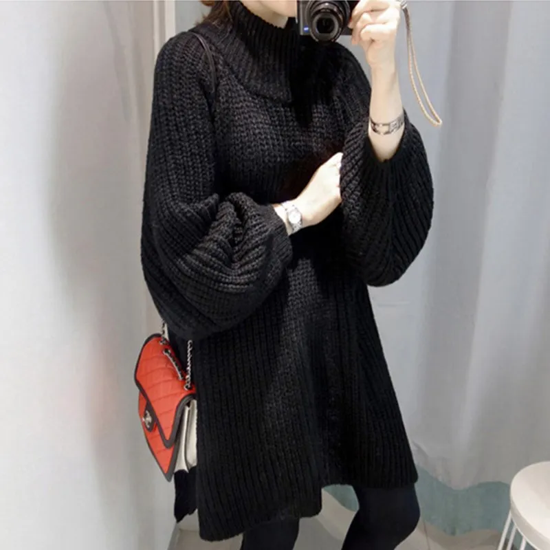 Women's Korea Style Pullover 2021 New Loose Casual Sweater Fashion Mid-length Sweater Long-sleeved Dress Autumn Winter Clothing
Women's Korea Style Pullover 2021 New Loose Casual Sweater Fashion Mid-length Sweater Long-sleeved Dress Autumn Winter Clothing