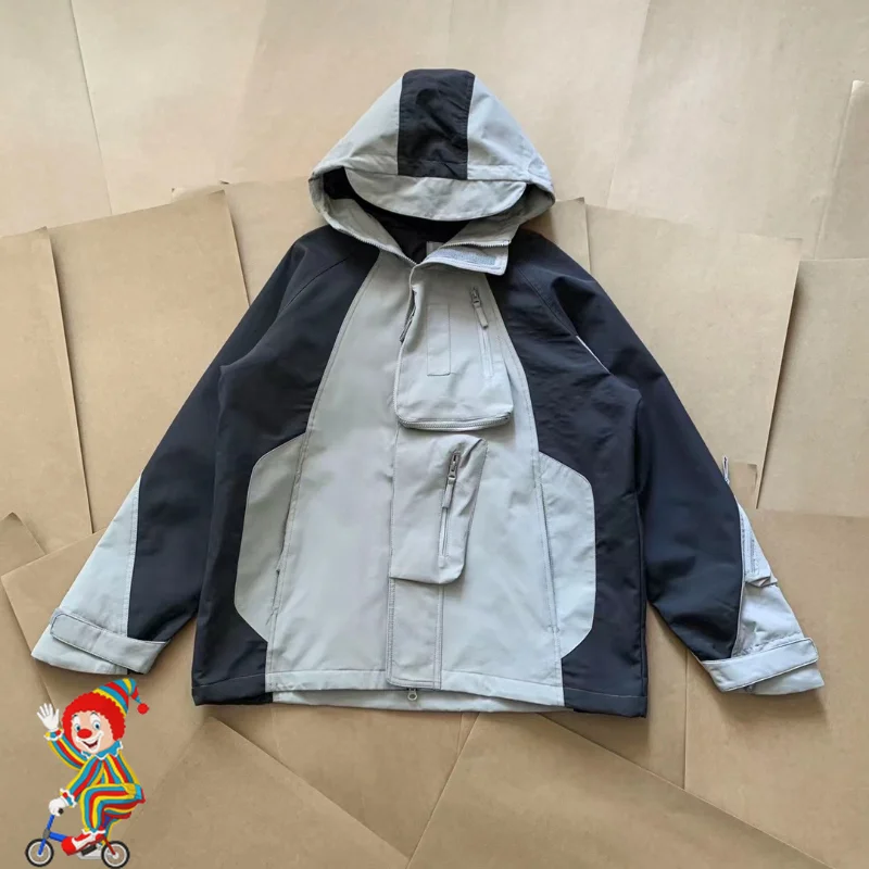 Куртка-карго с большим карманом под мой автомобиль, функция разборки, цвет контрастный на молнии, Лоскутная ветровка, пальто на молнии 
Куртка-карго с большим карманом под мой автомобиль, функция разборки, цвет контрастный на молнии, Лоскутная ветровка, пальто на молнии