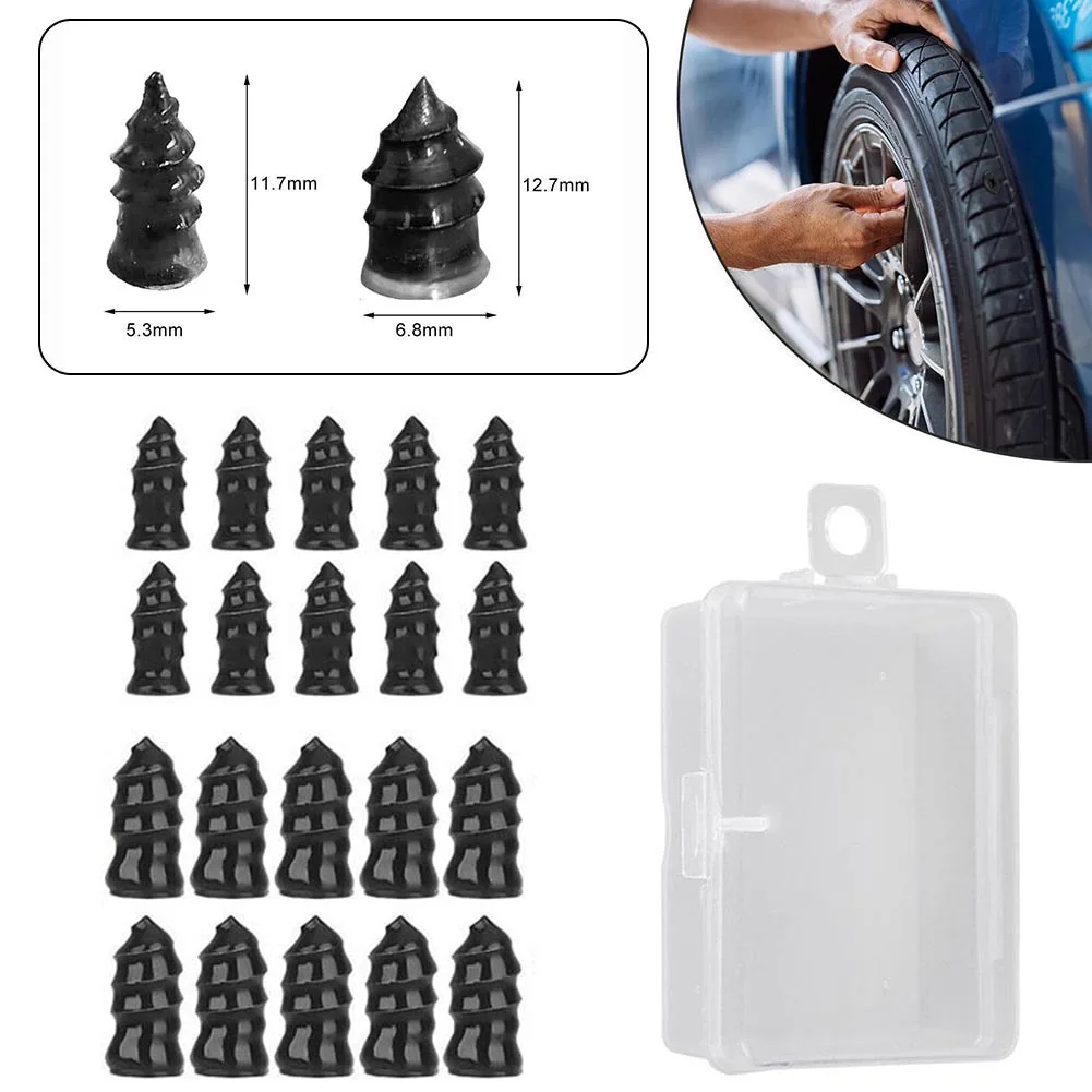 20PCS Black Car Vacuum Tire Repair Nails Rubber Screw Nail Fast Tool Set Premium Material And Good Seal Wear-resistant Parts
20PCS Black Car Vacuum Tire Repair Nails Rubber Screw Nail Fast Tool Set Premium Material And Good Seal Wear-resistant Parts