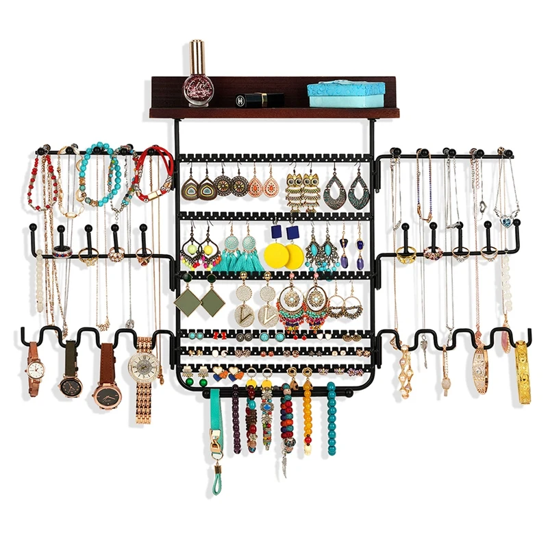 Jewelry Organizer Wall Mounted, Wood Hanging Jewelry Holder With Necklace Organizer Rack, Gift For Women
Jewelry Organizer Wall Mounted, Wood Hanging Jewelry Holder With Necklace Organizer Rack, Gift For Women
