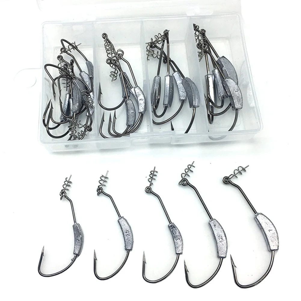 25pcs/Box Weighted Worm Hook Wide Gap Swimbait Hooks With Lock Center-Pin Spring 2/2.5/3/5.25/7g Fishing Hook Tackle Accessories
25pcs/Box Weighted Worm Hook Wide Gap Swimbait Hooks With Lock Center-Pin Spring 2/2.5/3/5.25/7g Fishing Hook Tackle Accessories
